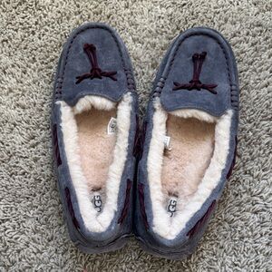 UGG Charcoal Suede Moccasin Slippers